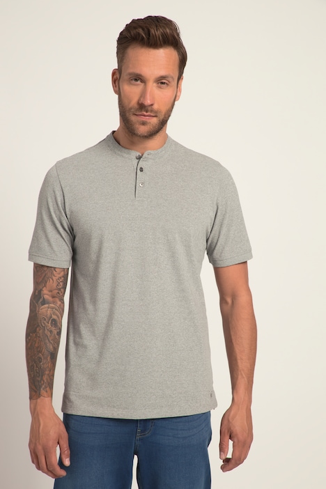 Henley, OEKO-TEX, Halbarm, Piqué, Stehkragen