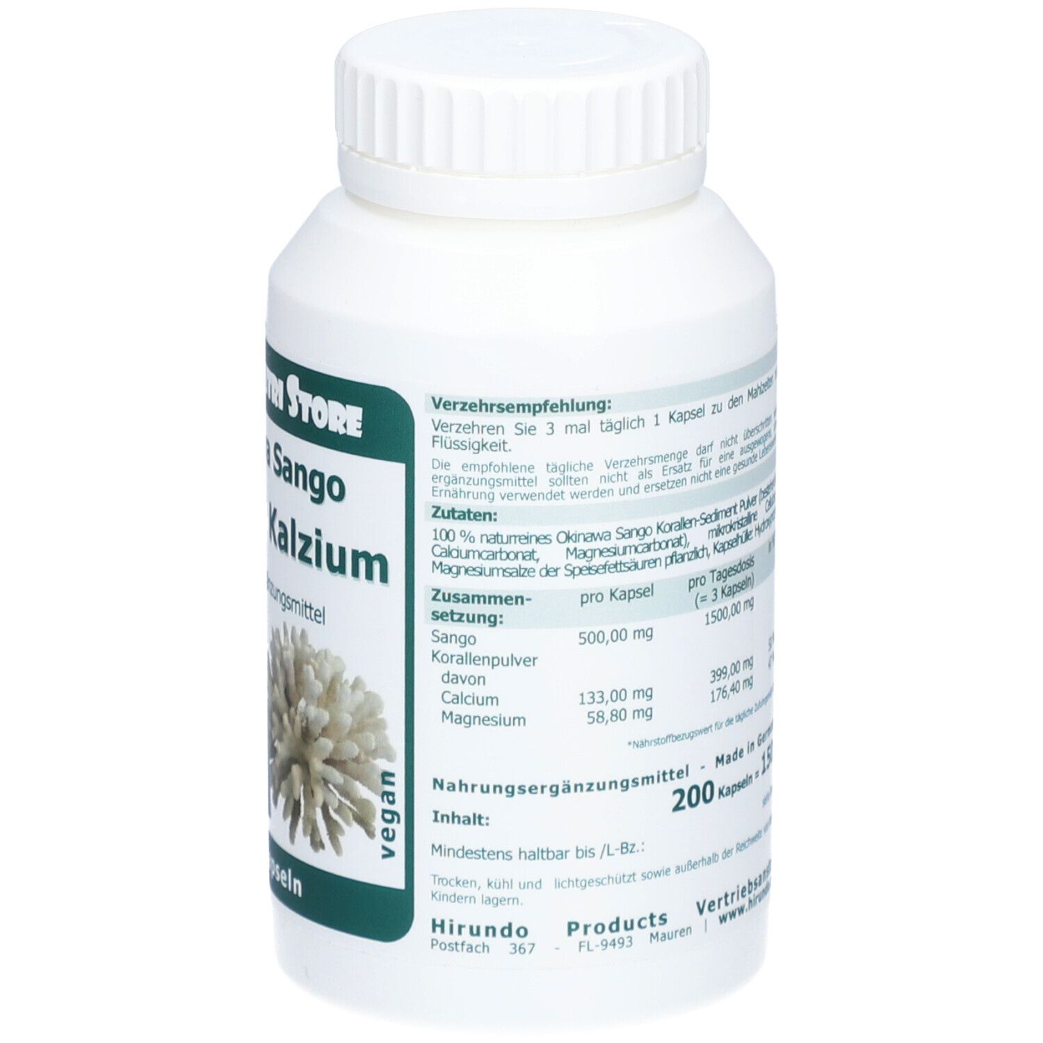 Korallen Kalzium 500 mg Kapseln