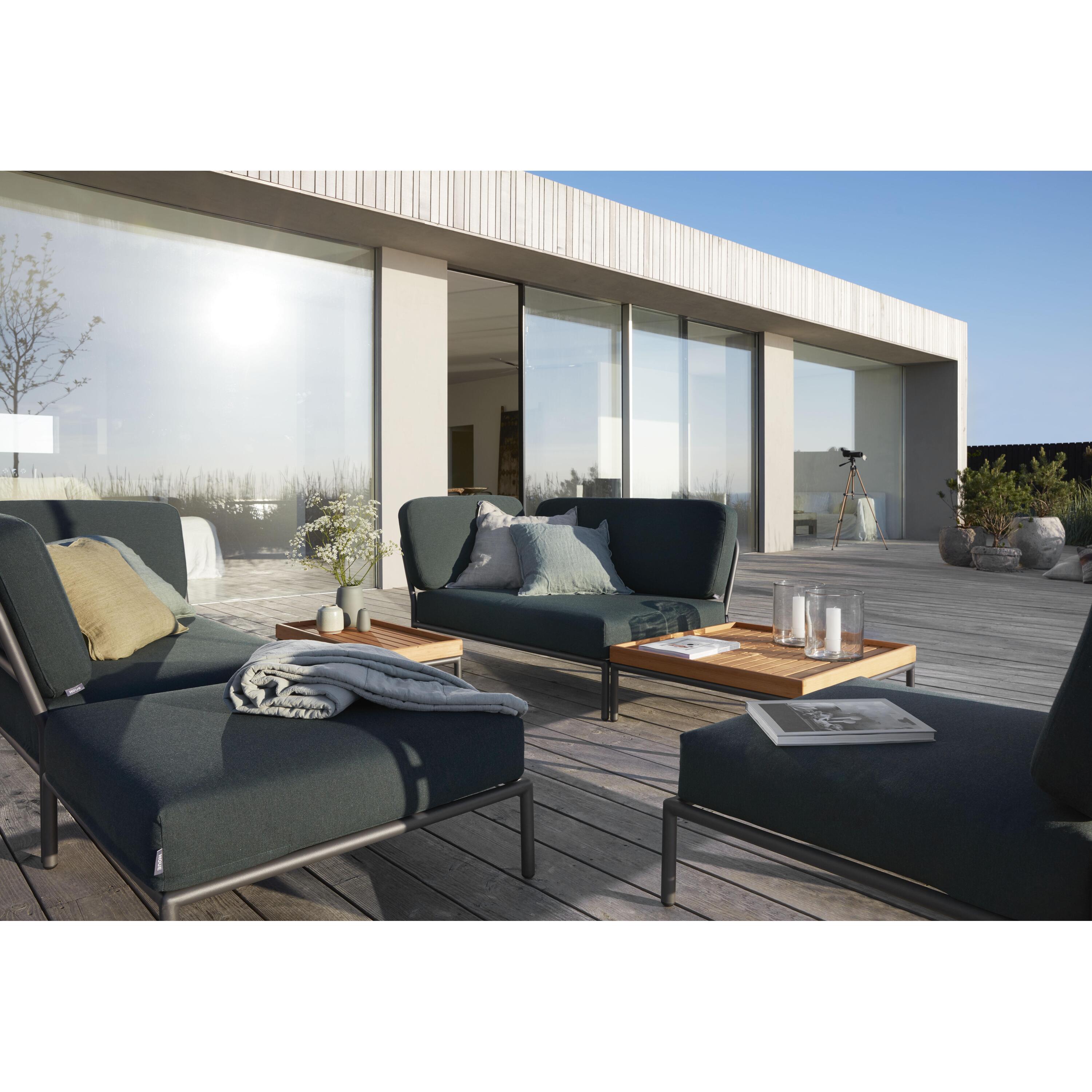 Level Chaise Longue ligbed frame donkergrijs stof char