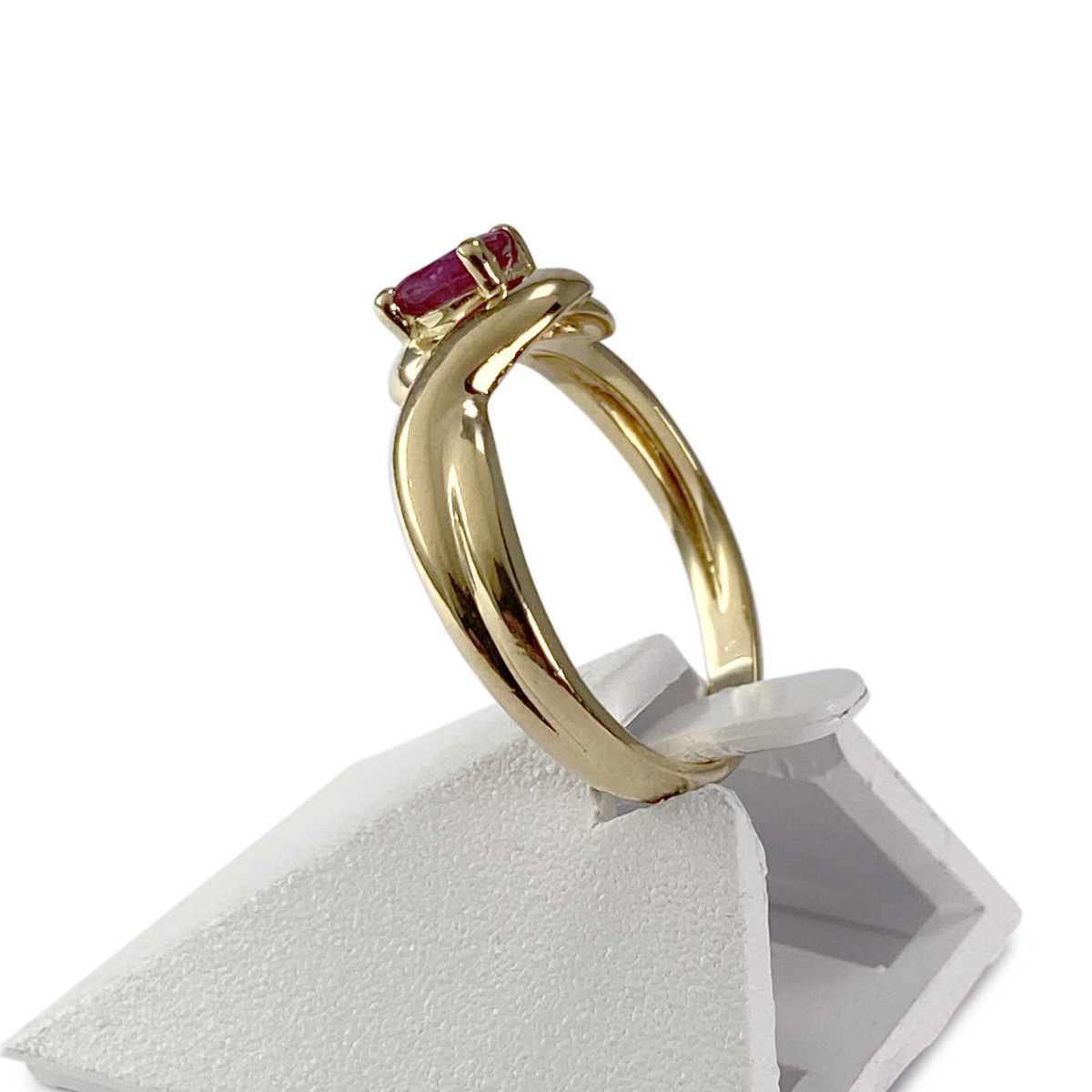 Bague d'occasion or 750 jaune rubis diamants
