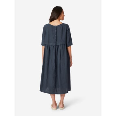 Damen-Leinenkleid, Dunkelblau