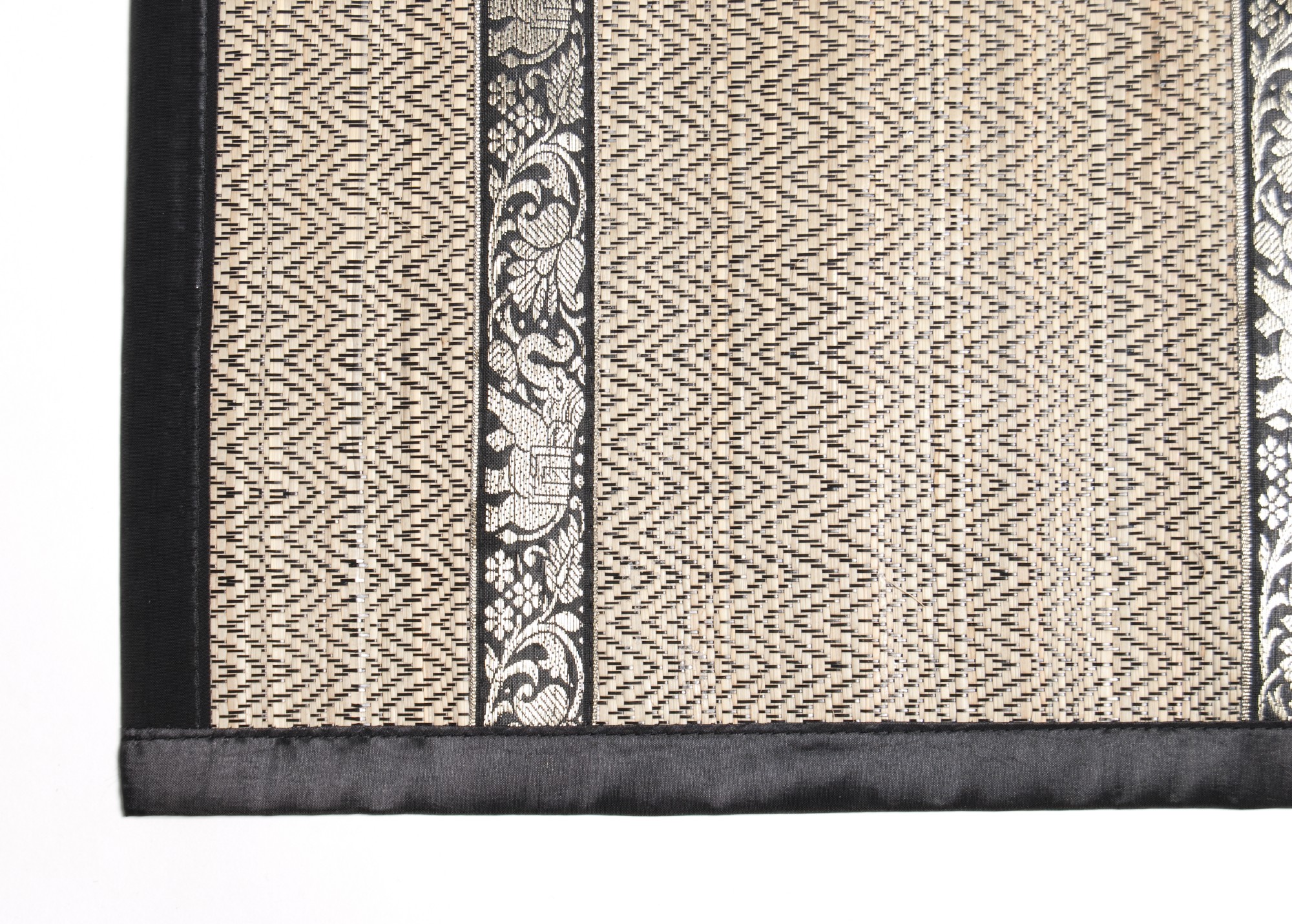 4er Tischset inklusive Untersetzer, schwarz-natur, B 45 cm, T 30 cm von fischer's lagerhaus