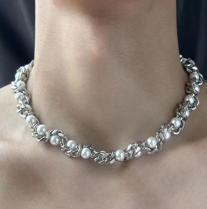 Lilafey - Ketting met imitatieparels en kralen