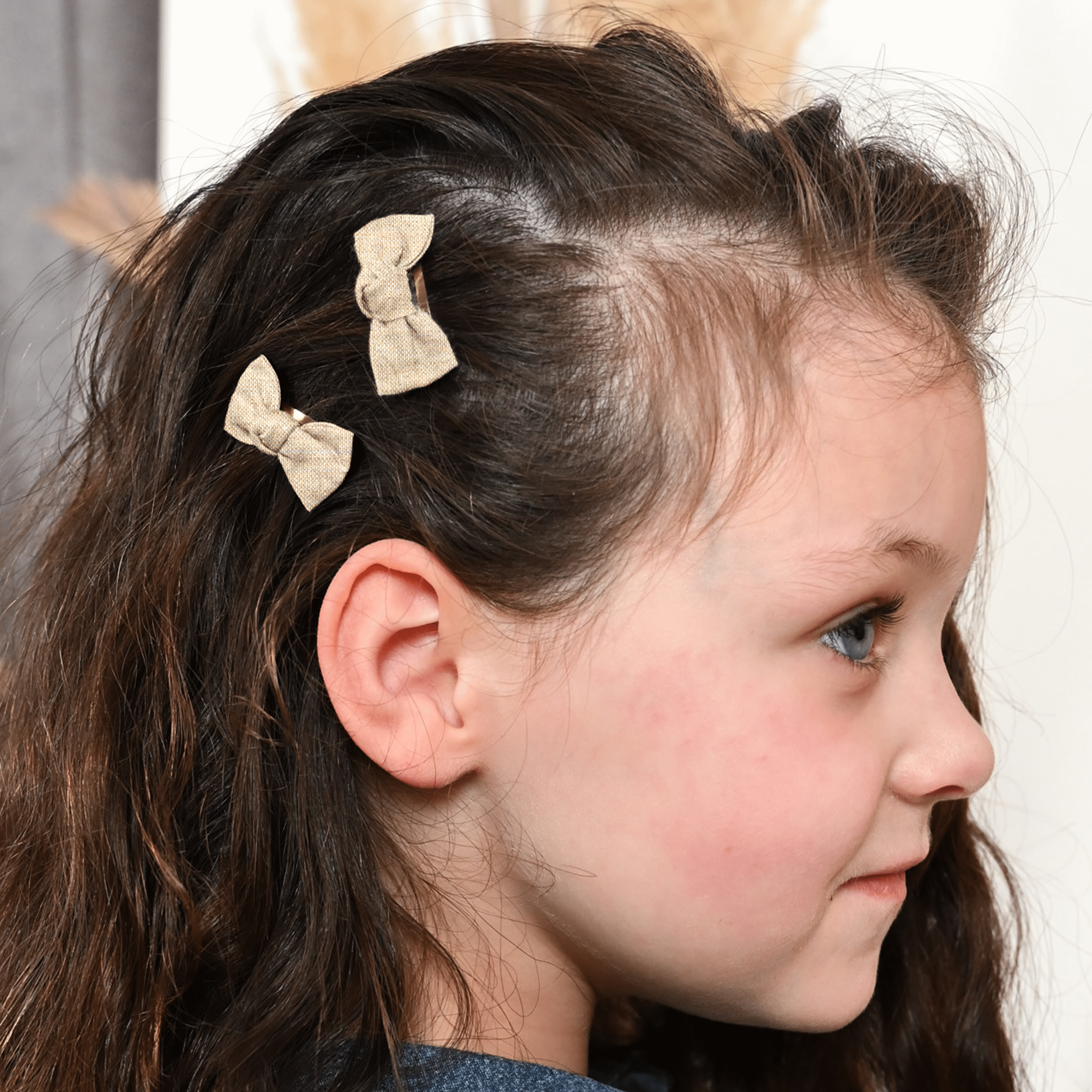 Barrettes Clic-Clac Petits Noeuds Lin Pailleté