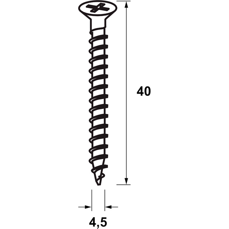 AXA scharnier schroeven 4,5x40mm Wit