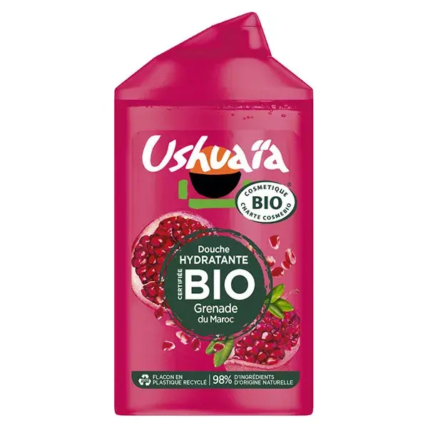 Sabonete líquido orgânico certificado Ushuaïa com romã, 250ml