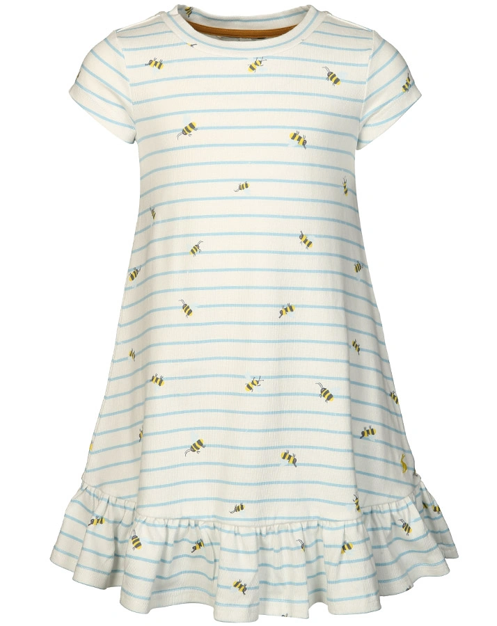 Feinstrick-Kleid ALLIE BEES gestreift in hellblau