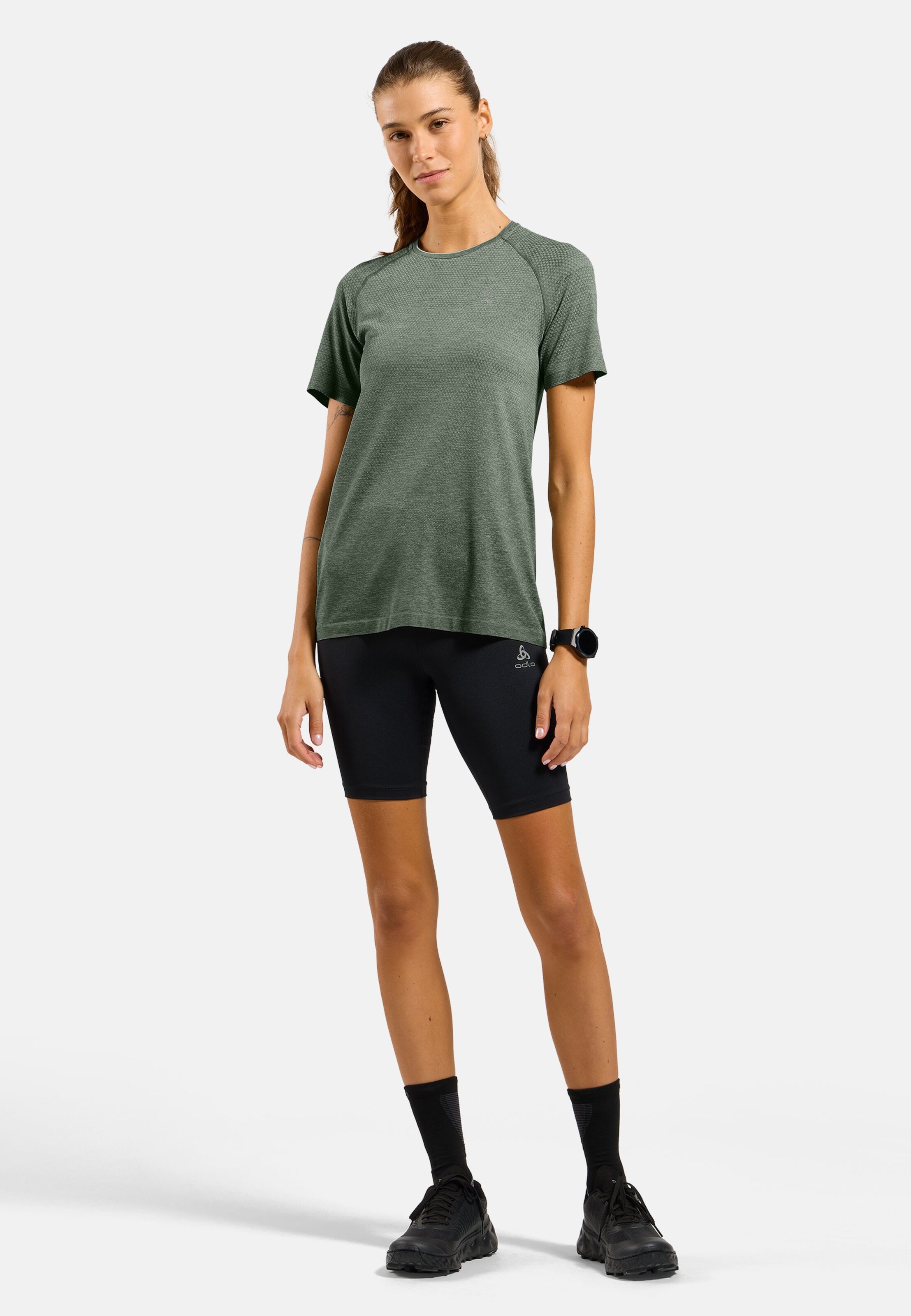 Essentials Seamless Laufshirt in shadow melange