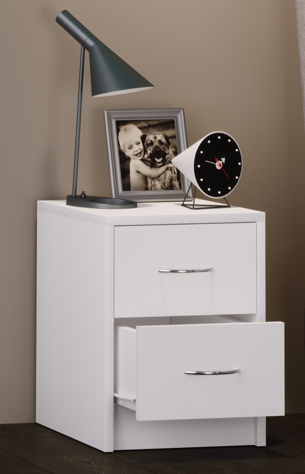 Nachttisch BOXAL MINI - weiß - 35 cm breit