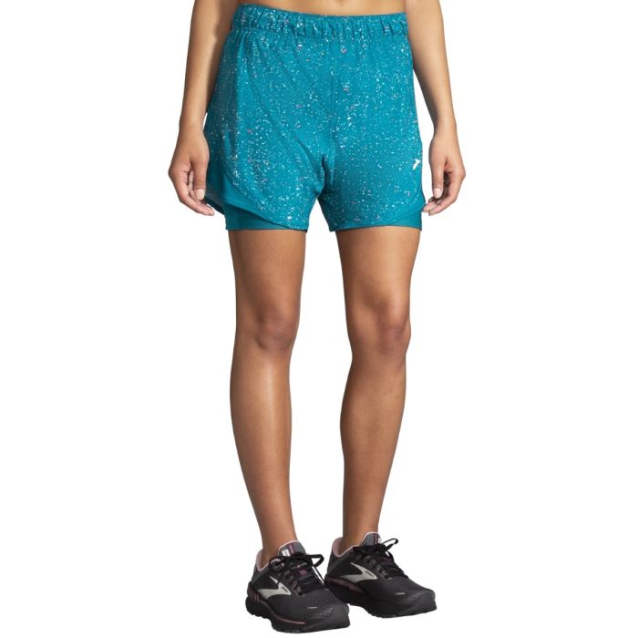 Brooks Dame Shorts Chaser 2in1 5 Inch Shorts Blå