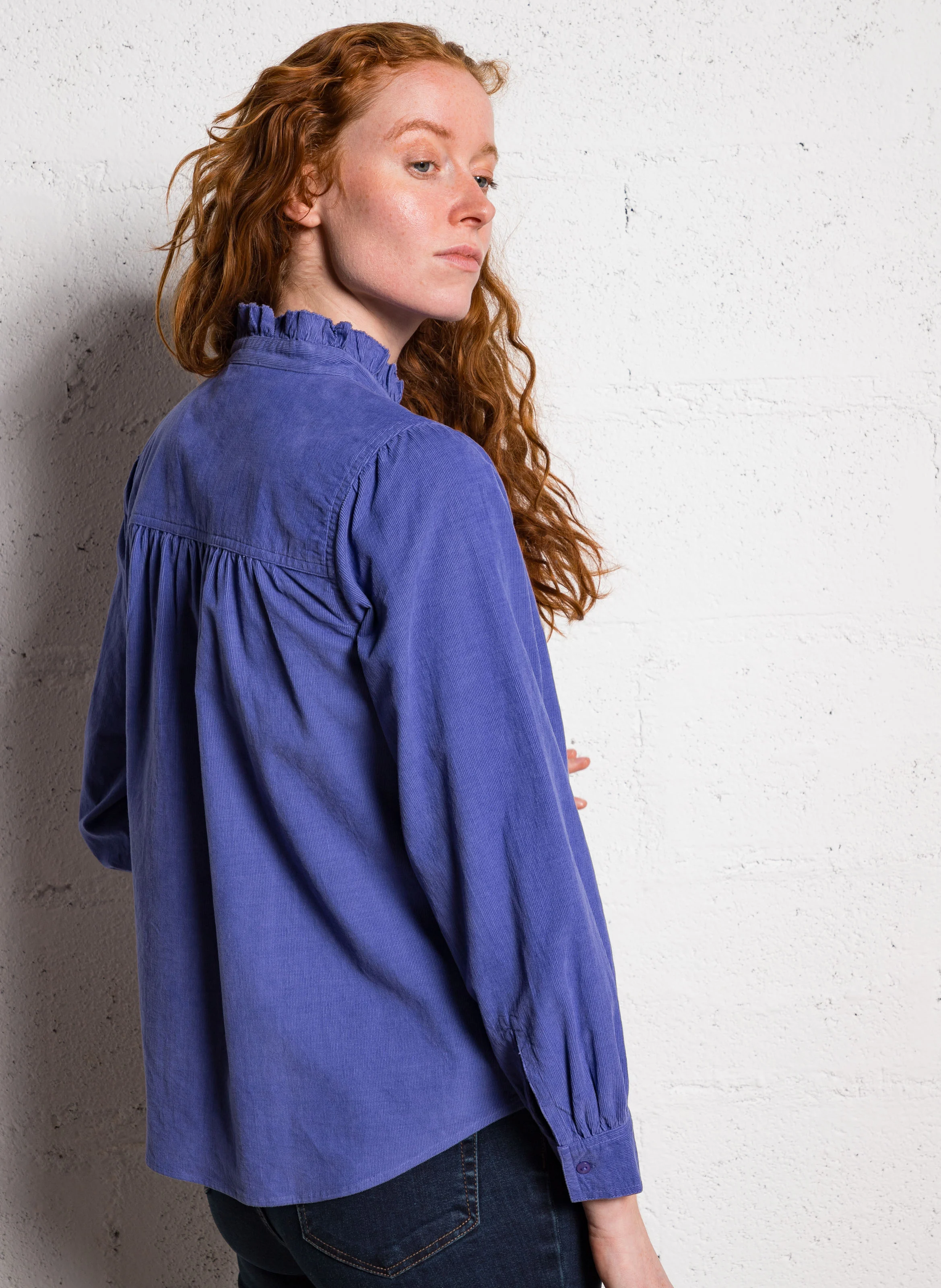 BLAKE - Chemise en velours côtelé de coton | Violet
