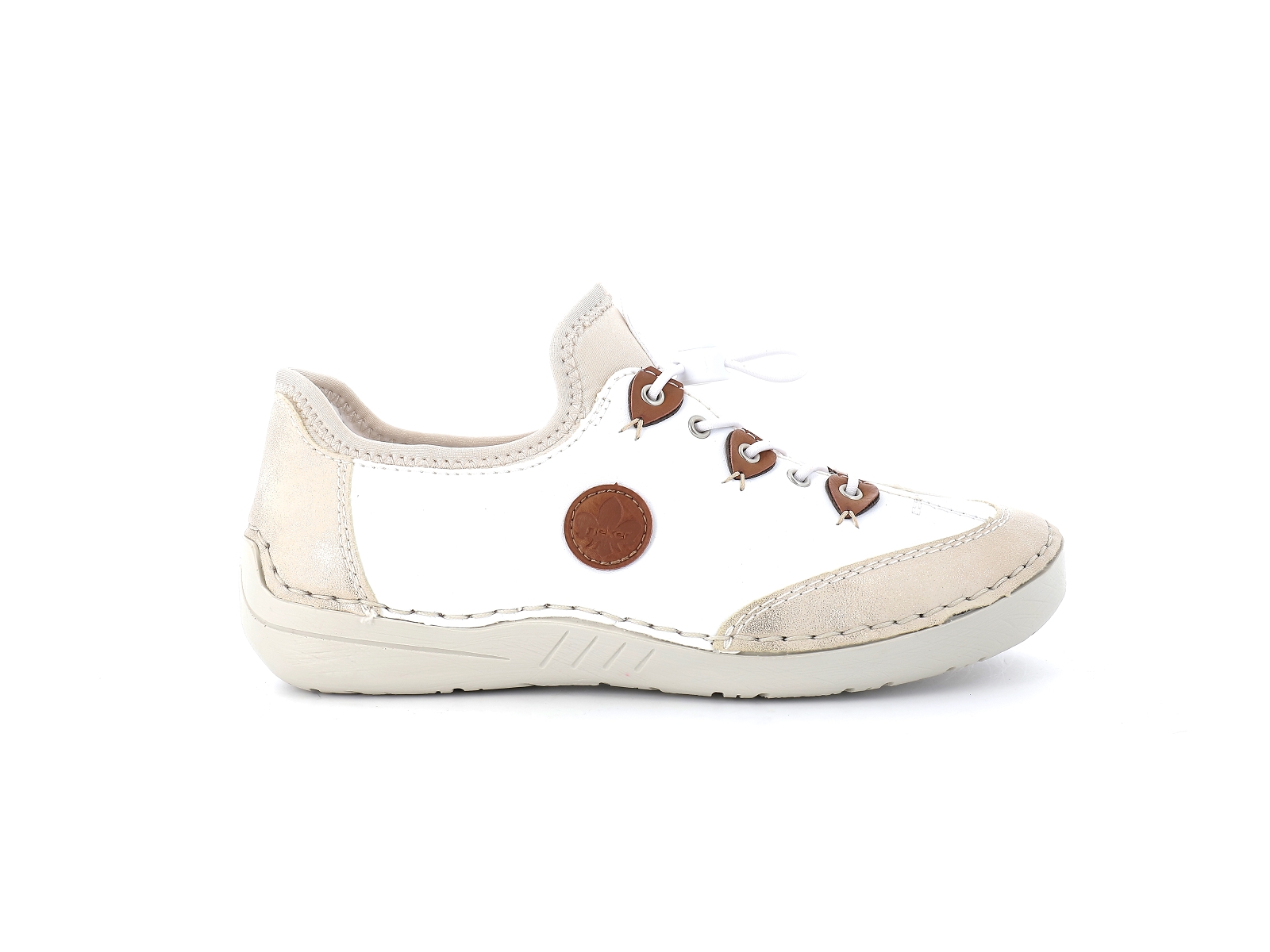 Rieker-52572 Synthétique Blanc Beige