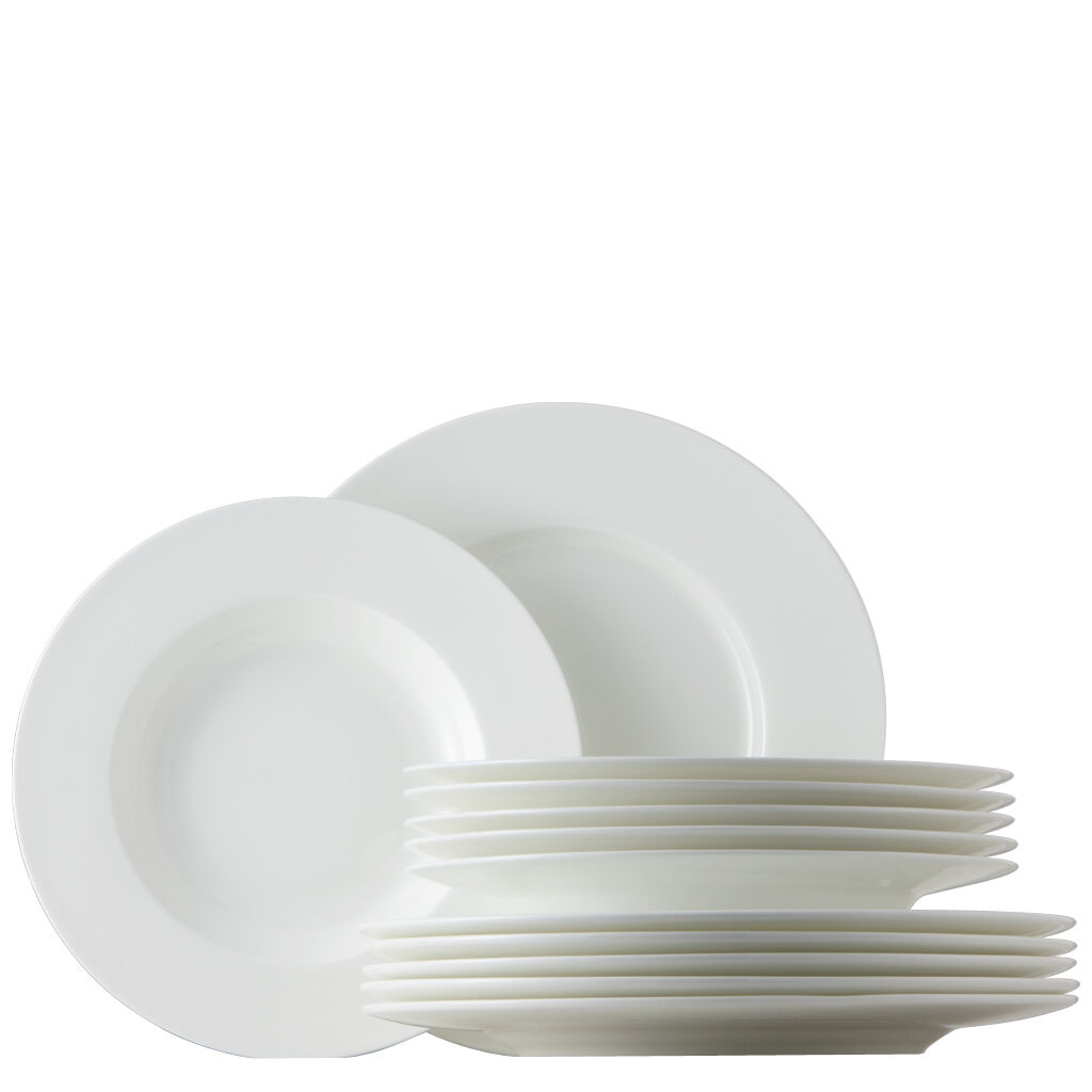 Jade Bone China Weiss Tafelset 12-tlg.
