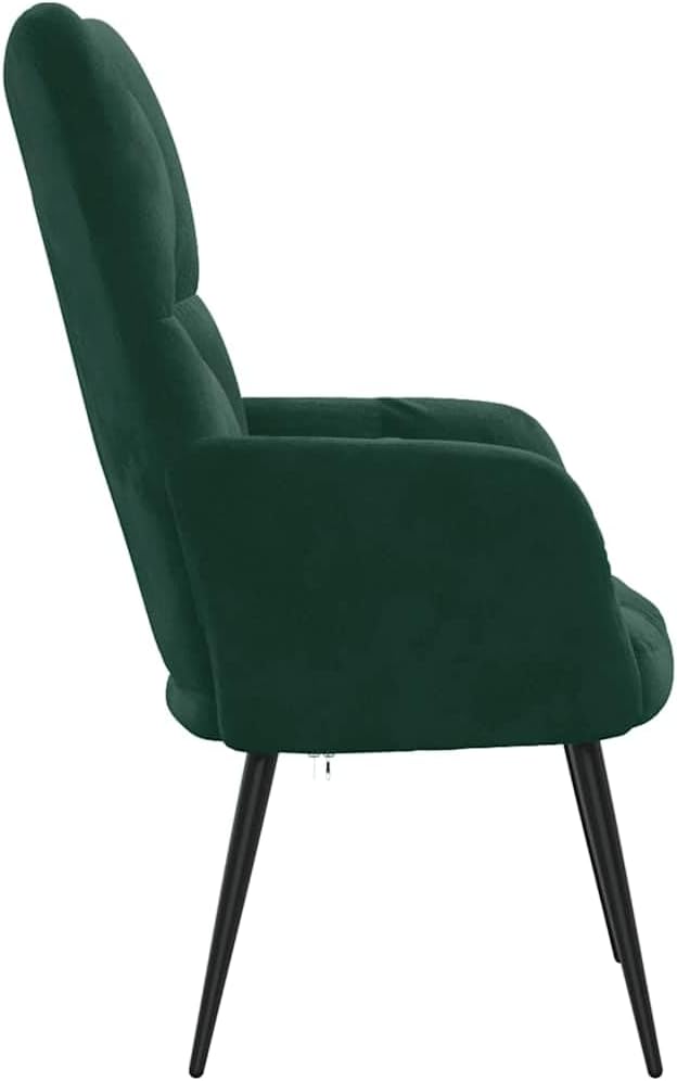 vidaXL Relaxsessel Fernsehsessel Polsterstuhl Polstersessel Relaxstuhl Sessel Stuhl Ohrensessel Loungesessel Armsessel Wohnzimmer Dunkelgrün Samt