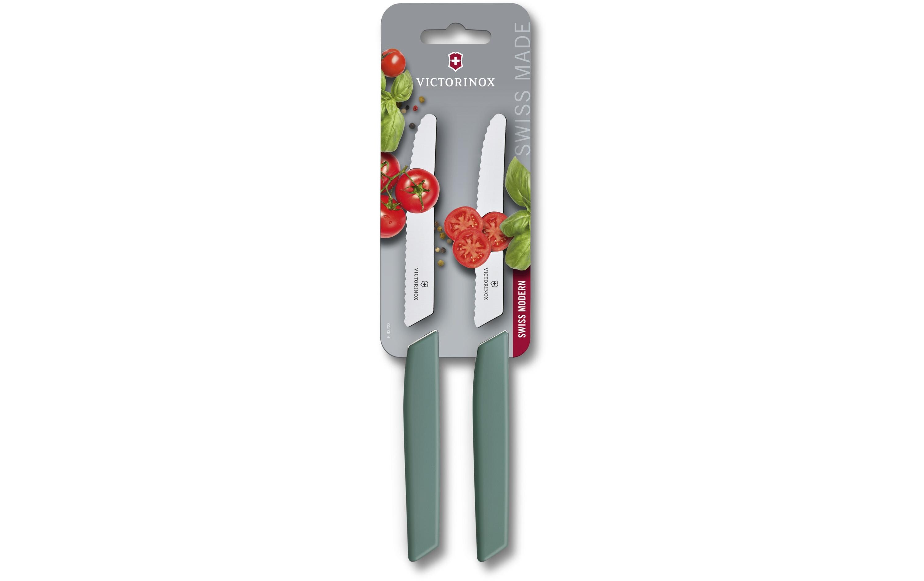 Tafelmesser Swiss Modern 2 Stück, SageTomaten und Tafelmesser