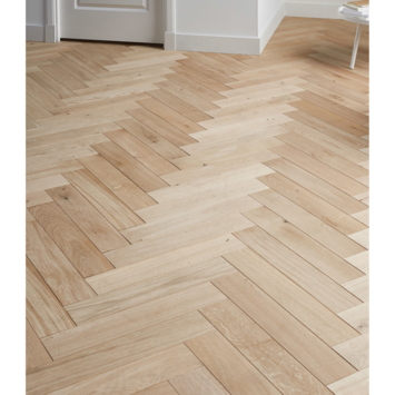 Kleurstaal vtwonen Parket Visgraat Wit Geolied Eiken