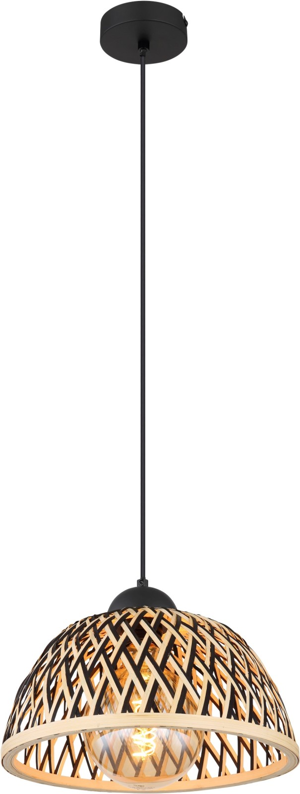 Hängeleuchte - schwarz-natur - Bambus - Ø 30 cm