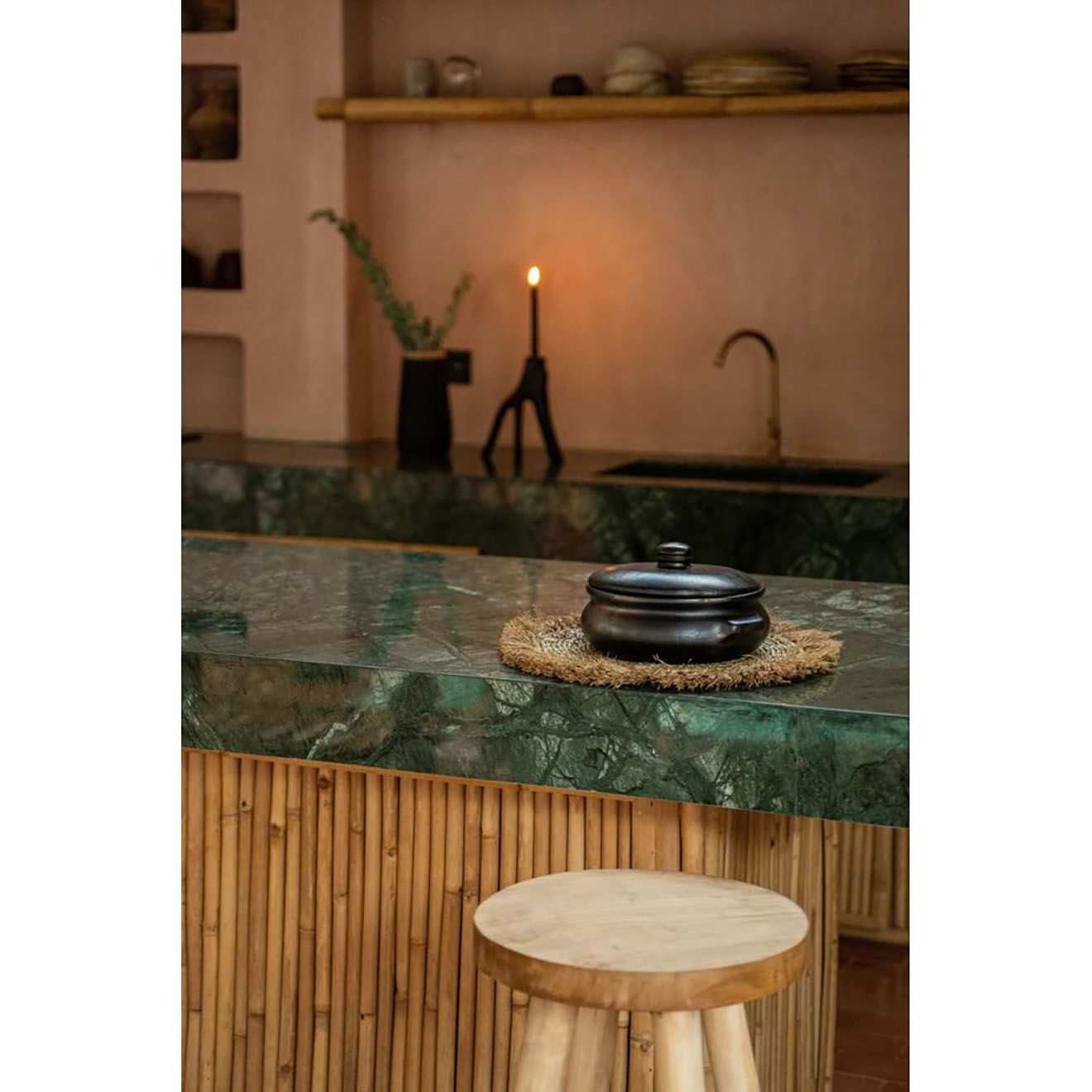 Bazar Bizar Tabouret de bar Kedut beige - 35x35x75 cm