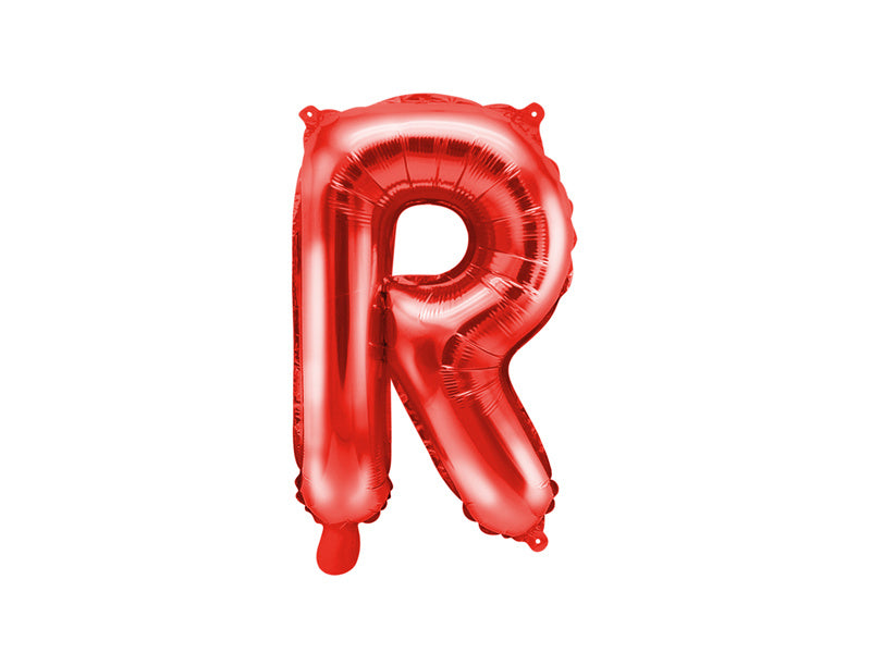 Folie Ballon Letter R Rood Leeg 35cm