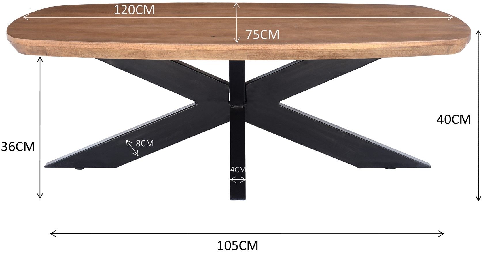 Salontafel Jesper B120 x D75 x H40 cm