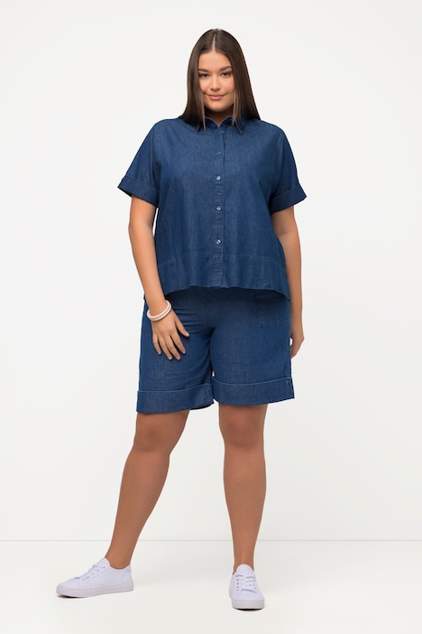 Shirtbluse, Biobaumwolle, Boxy Fit, Halbarm