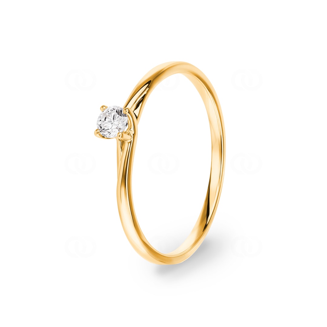 Solitärring 750/18 K Gelbgold mit Diamant 0.12ct H/Si
