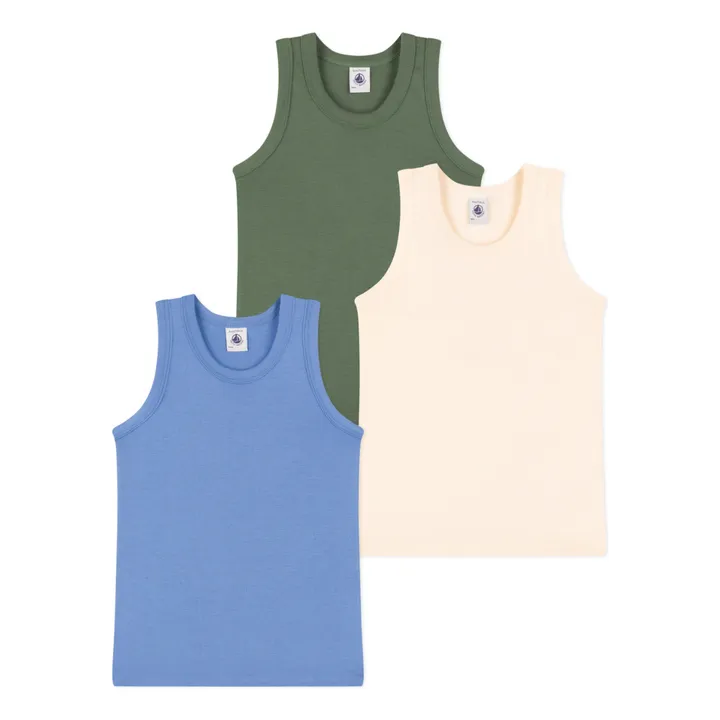 Petit Bateau Lot 3 Débardeurs Unis | Bleu
