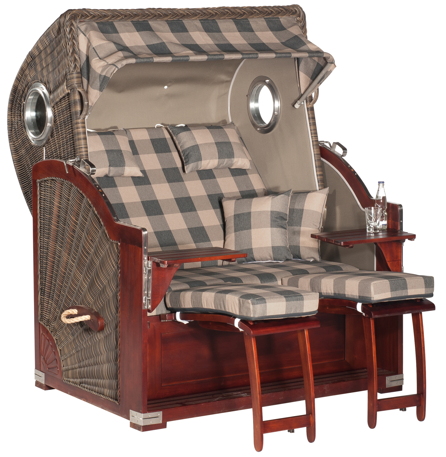 Strandkorb RUSTIKAL 500 PLUS COMFORT - Geflecht cappuccino - 140x160 cm