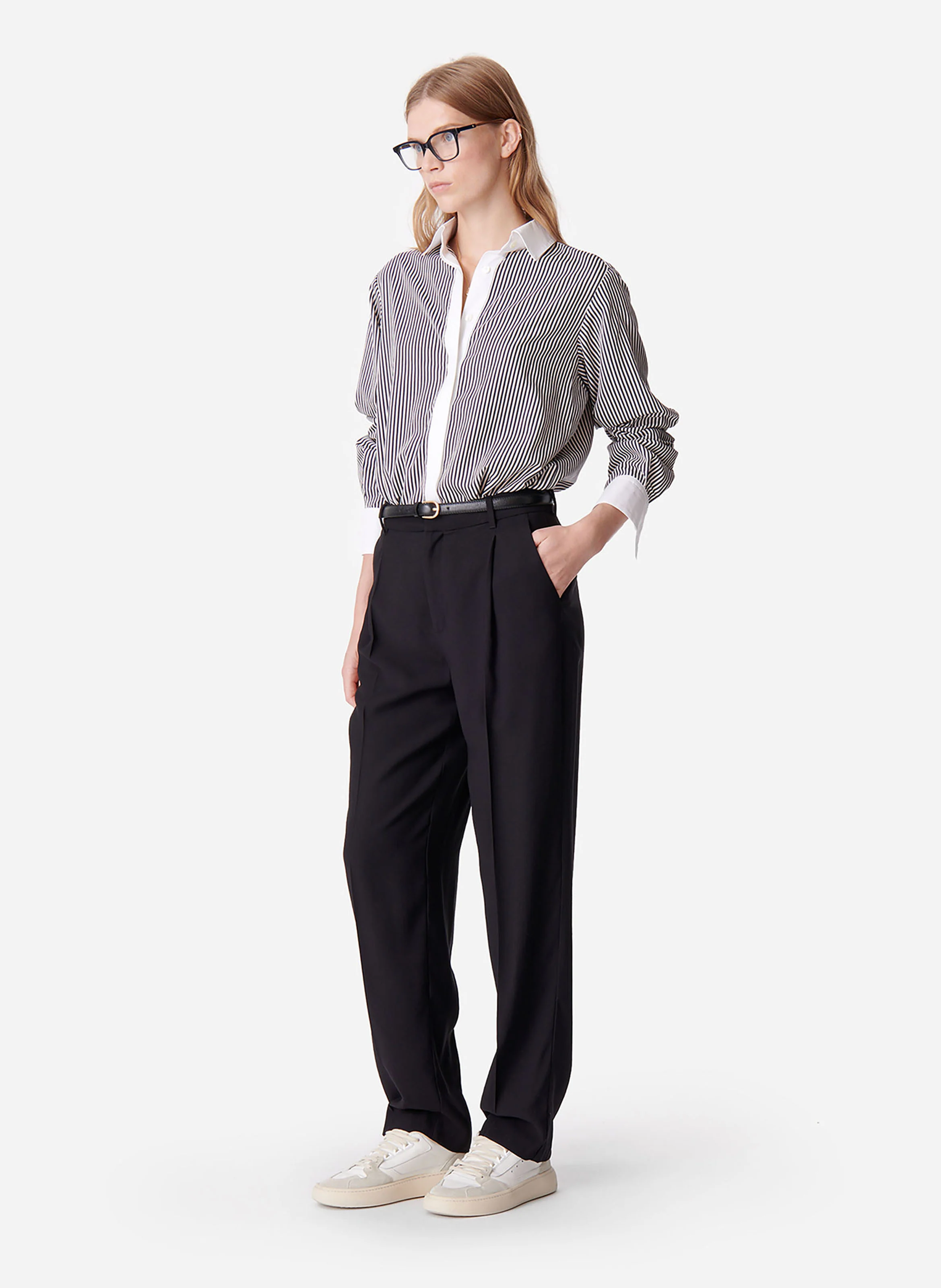 DUDE - Pantalon droit à pinces | Noir
