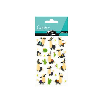 Maildor - 1 feuille gommettes lamas