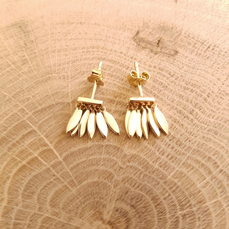 Petites Boucles d'Oreilles Plaqué Or Pampilles