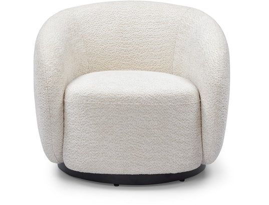 CONCEPT1 - Fauteuil pivotant Assa pivotant ecru effet laine bouclette
