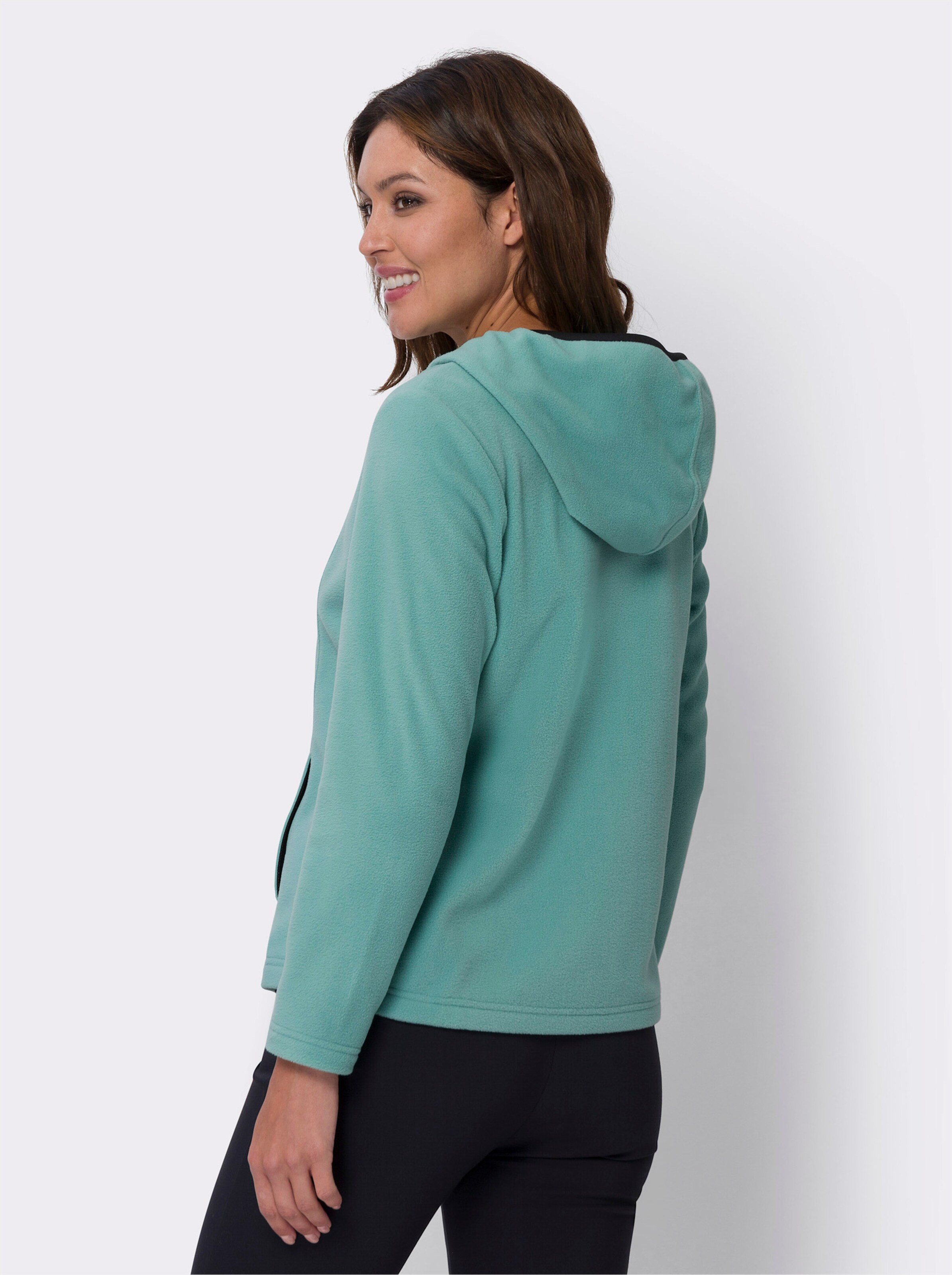Fleecejacke mit Kontrast-Akzenten