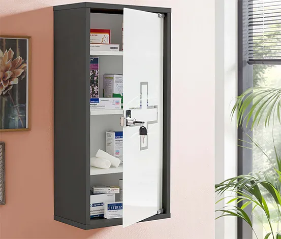 Medikamentenschrank, 1-türig, anthrazit