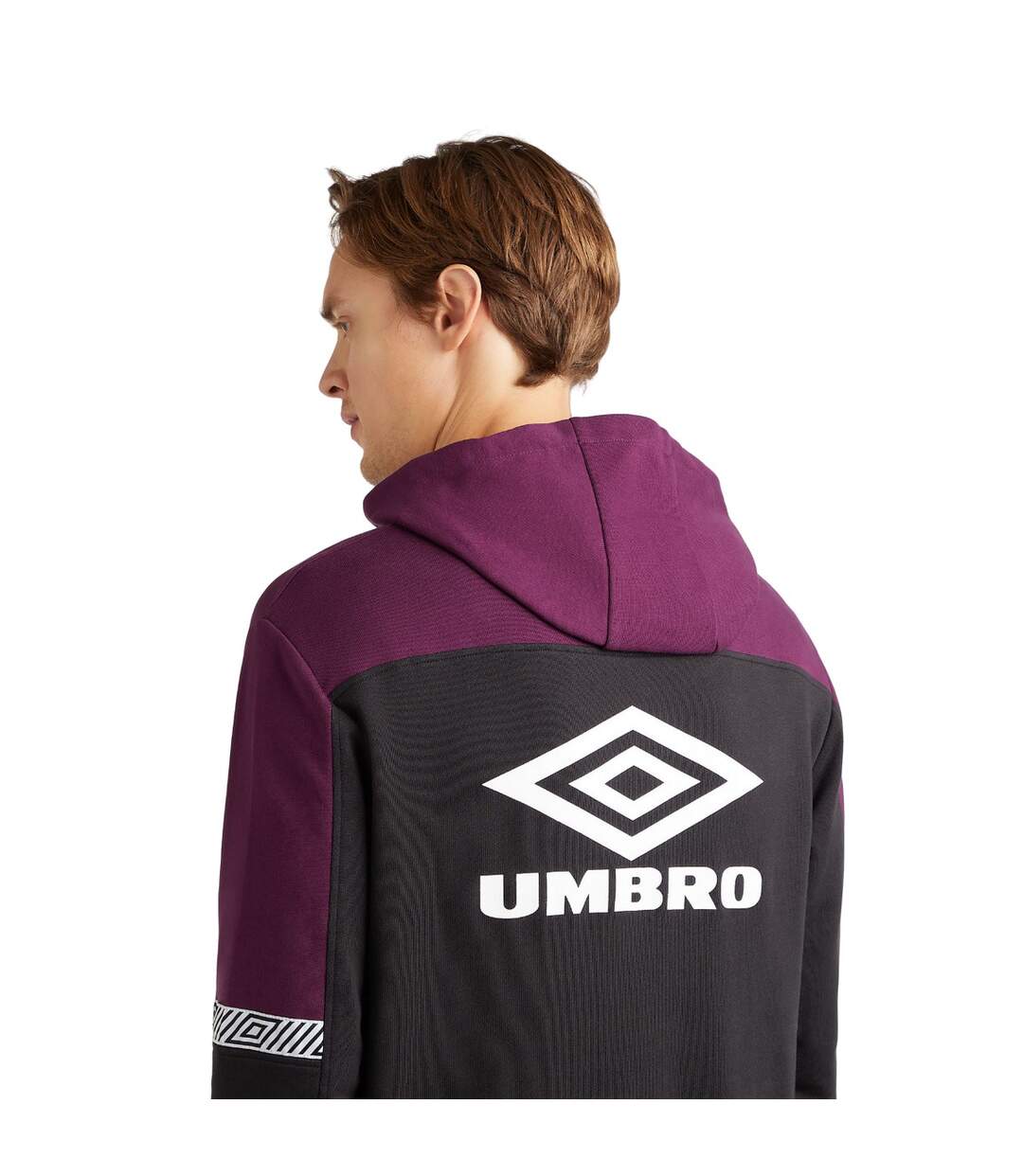 Umbro - Sweat à capuche SPORTS STYLE CLUB - Homme (Noir / Violet foncé) - UTUO1726