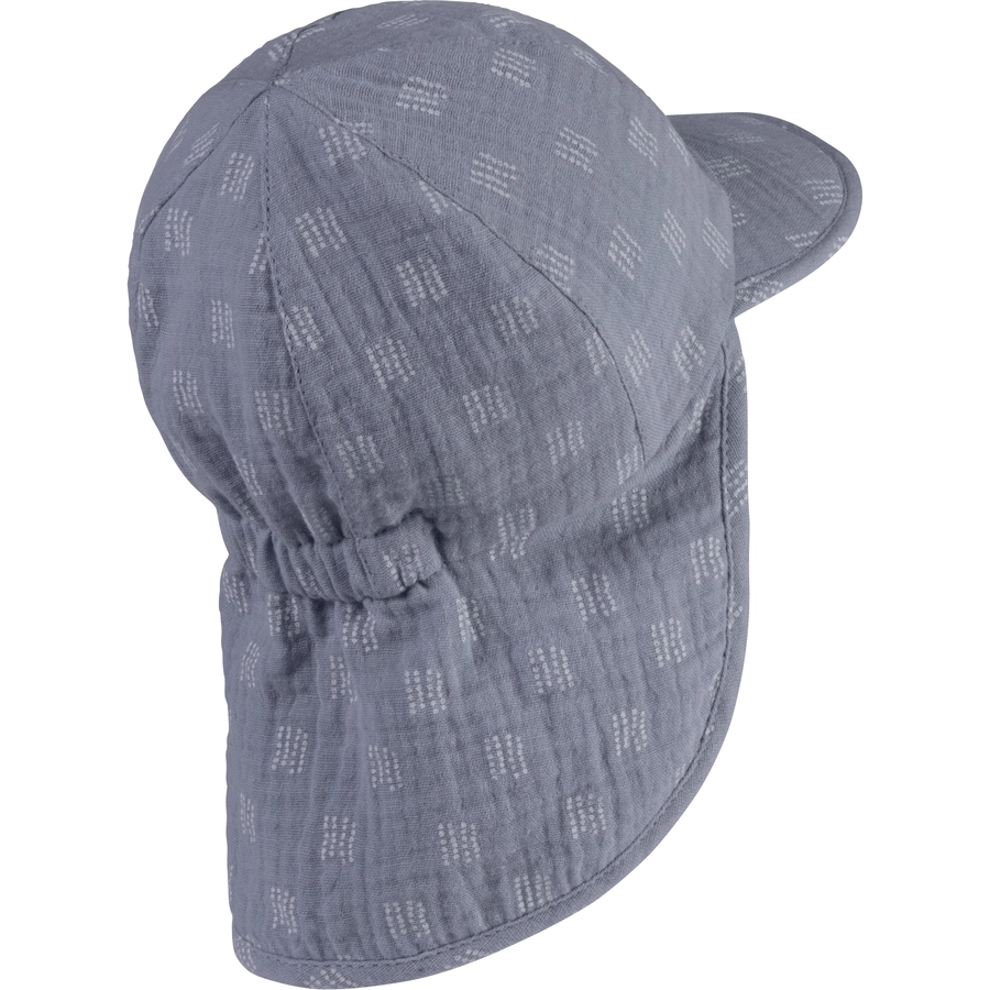 Sterntaler Schirmmütze mit Nackenschutz Musselin graublau