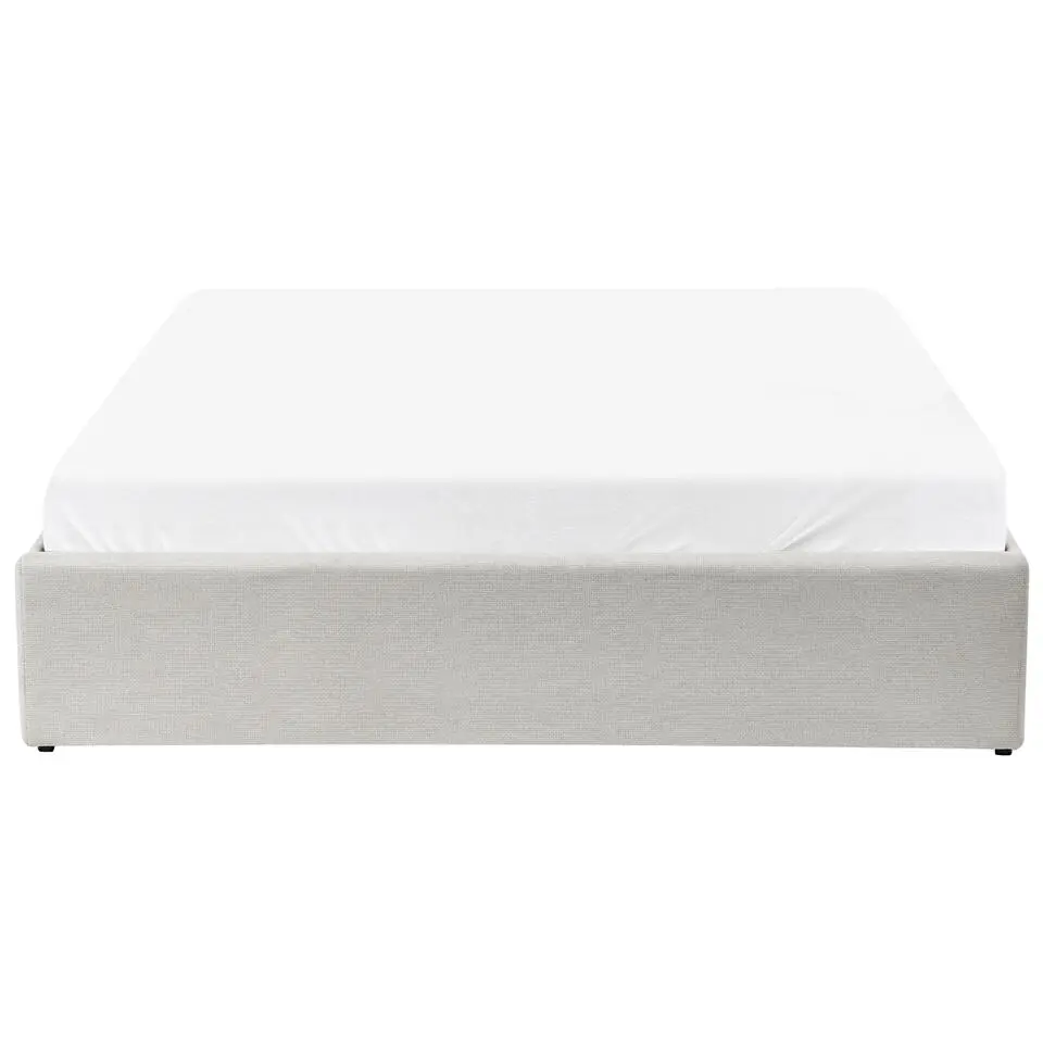 DINAN - Tweepersoonsbed - Lichtbeige - 140 x 200 cm - Polyester