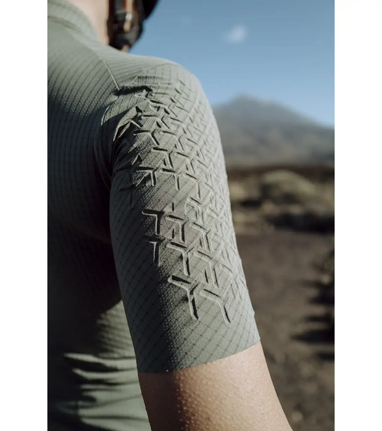Q36.5 Grid Skin Fietsshirt Korte Mouwen Olijfgroen Dames