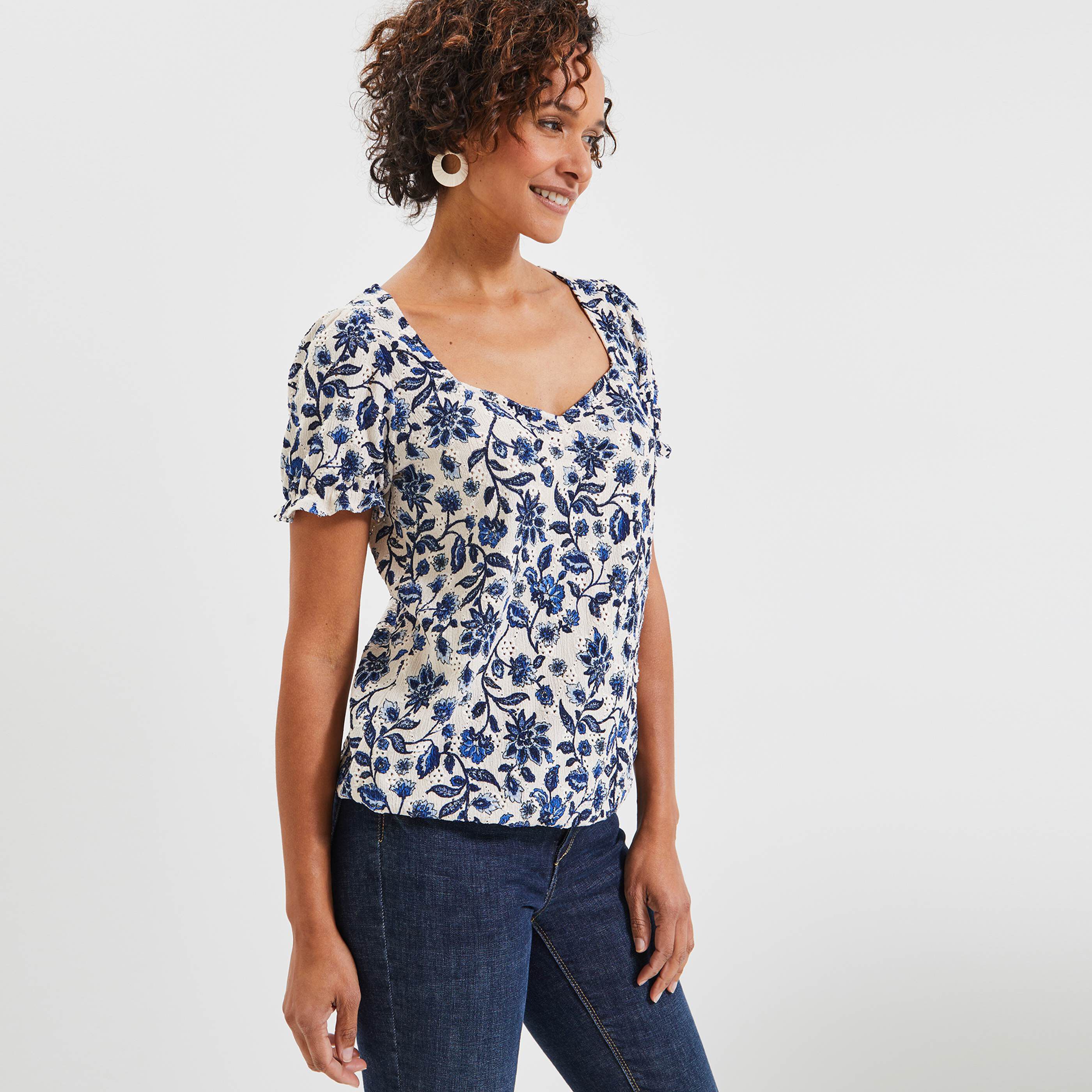 T-shirt imprimé femme - BLANC CASSE