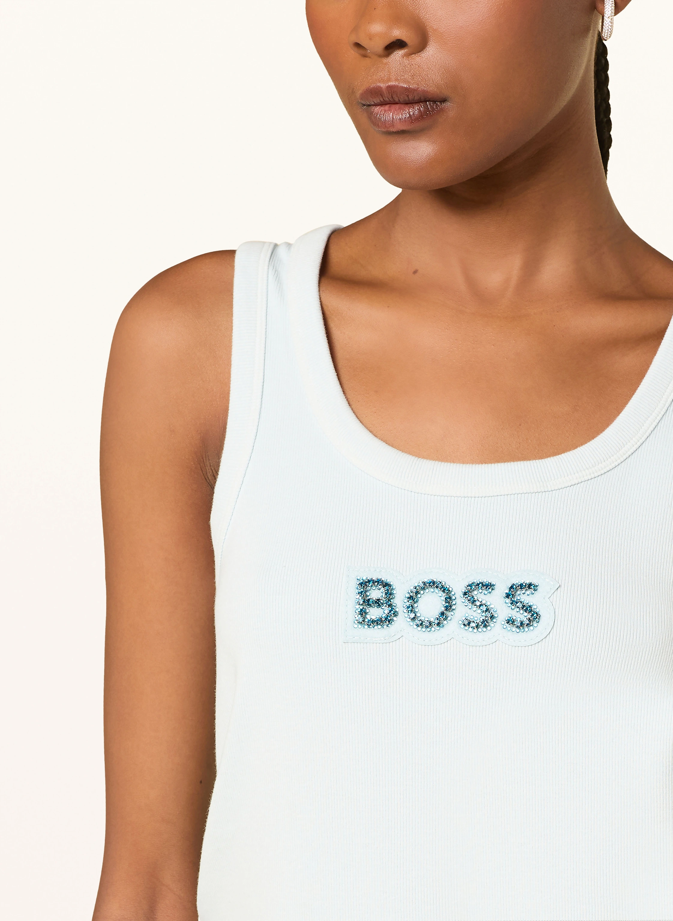BOSS Top EMATITE mit Schmucksteinen