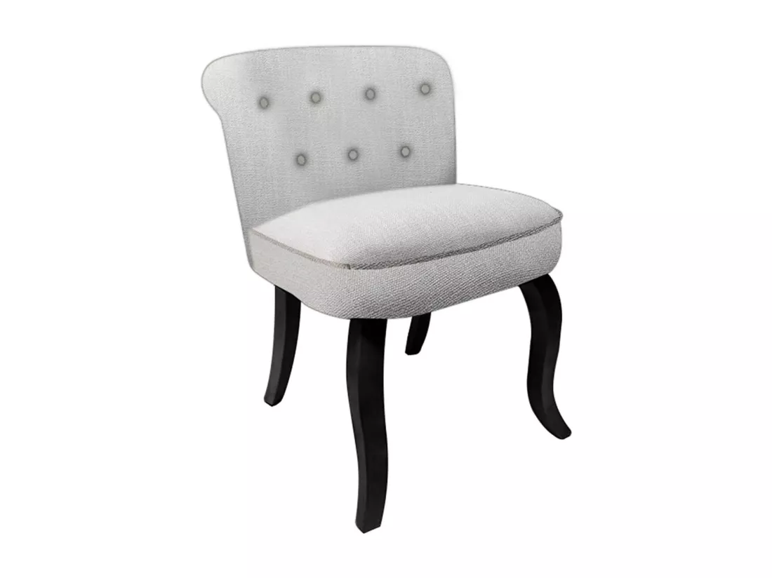 NORA - Fauteuil Avec Dossier Capitonné Coloris Gris Clair
