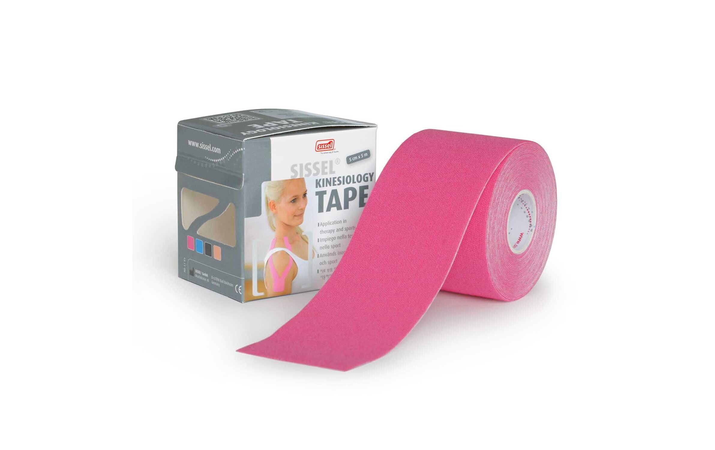 Kinesiology Tape pink 5 cm x 5 mAtmungsaktives Tape für Muskeln und Gelenke