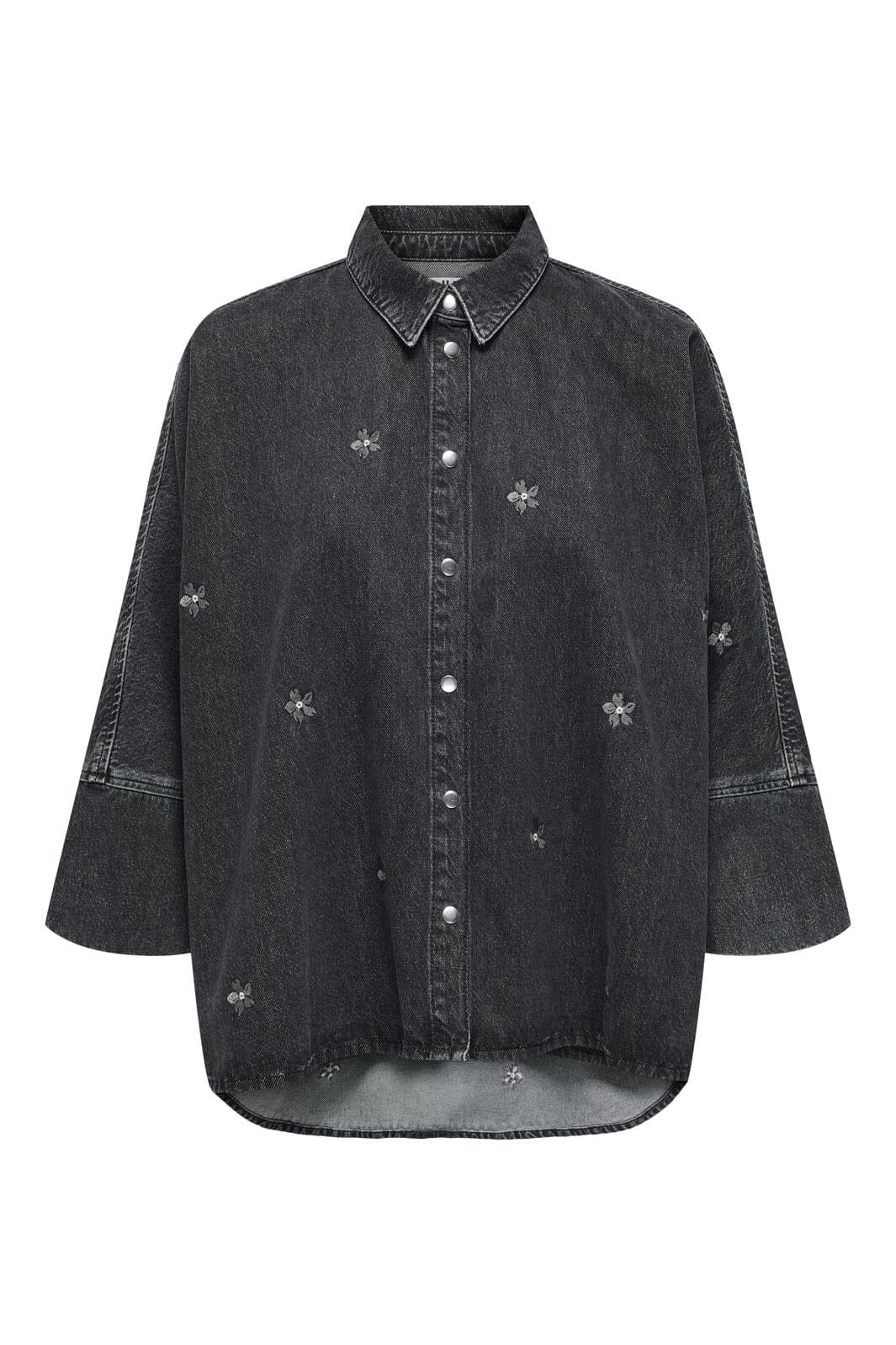 Only Onlgrace 3/4 Flower Emb Shirt Cro