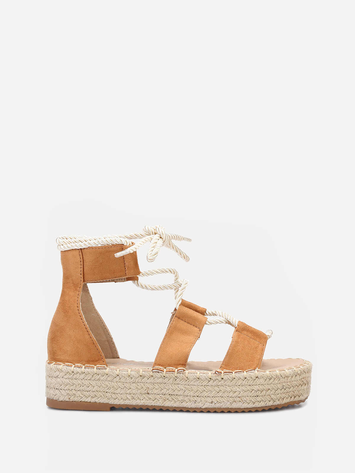 Sandales espadrilles camel à nouer Camel- Camel