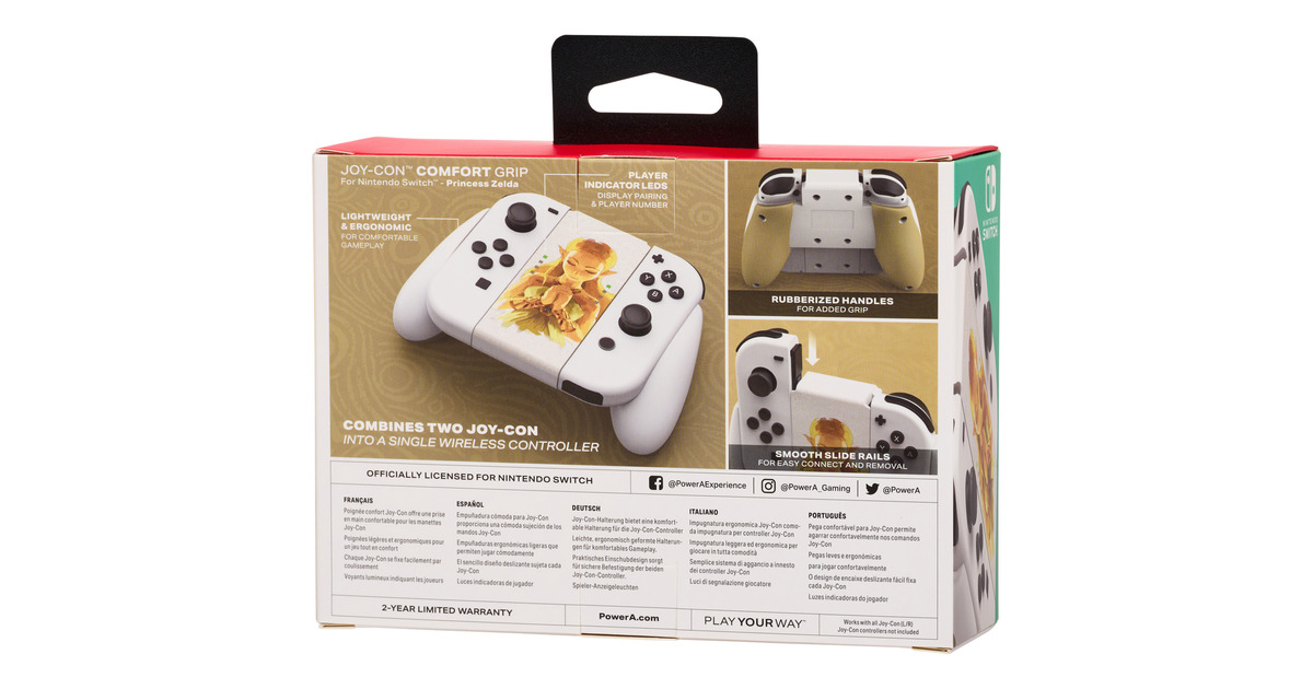 PowerAJoy-Con Comfort Grip for Nintendo Switch - Princess Zelda bevestiging  (Wit)
