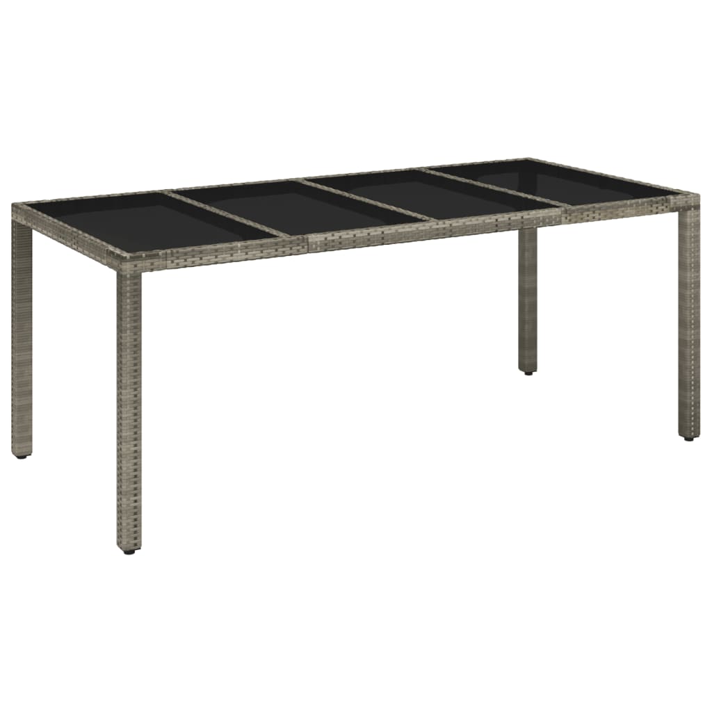 Mobilier à dîner de jardin et coussins 7 pièces gris rotin