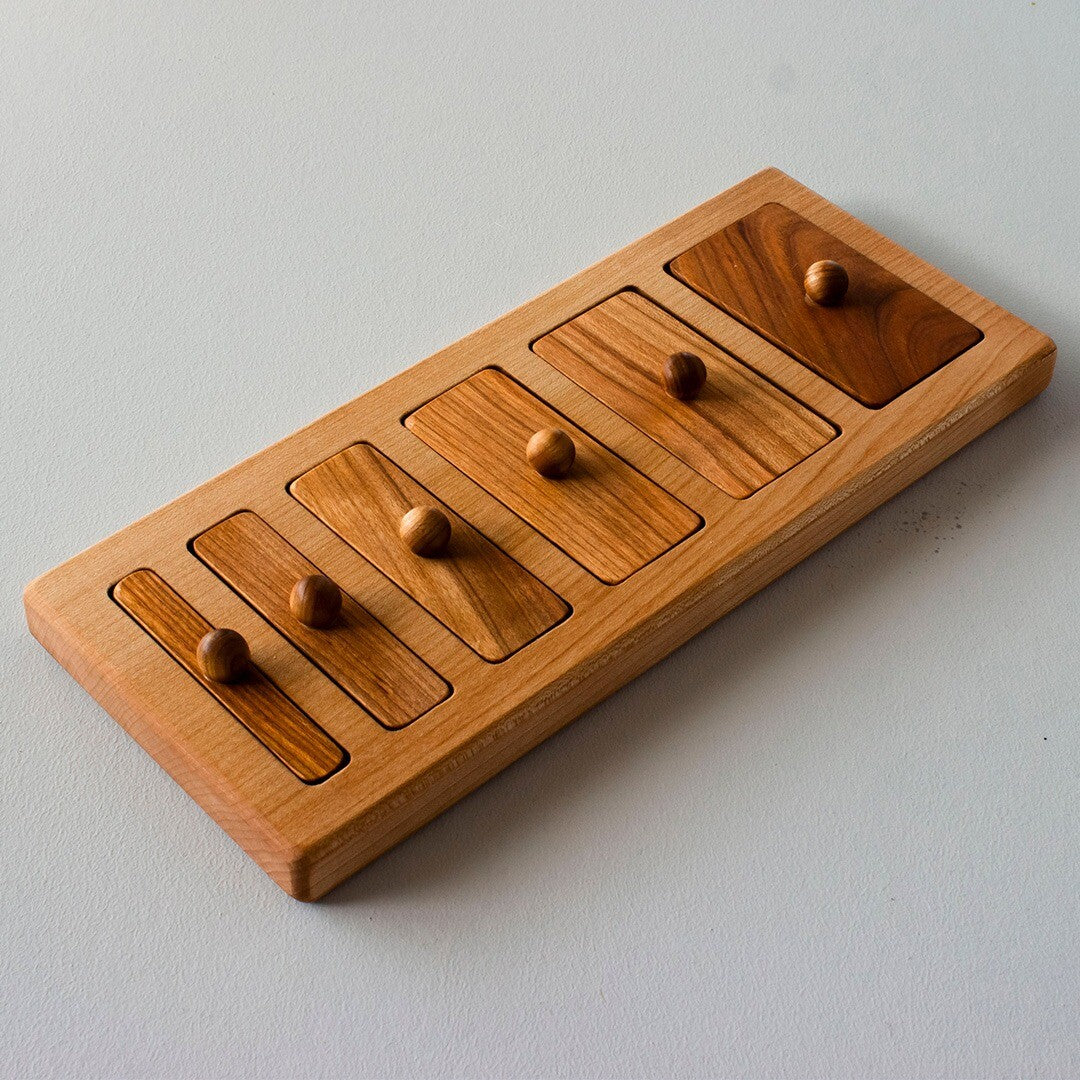 Wooden story knoppuzzel breed en smal - 6st