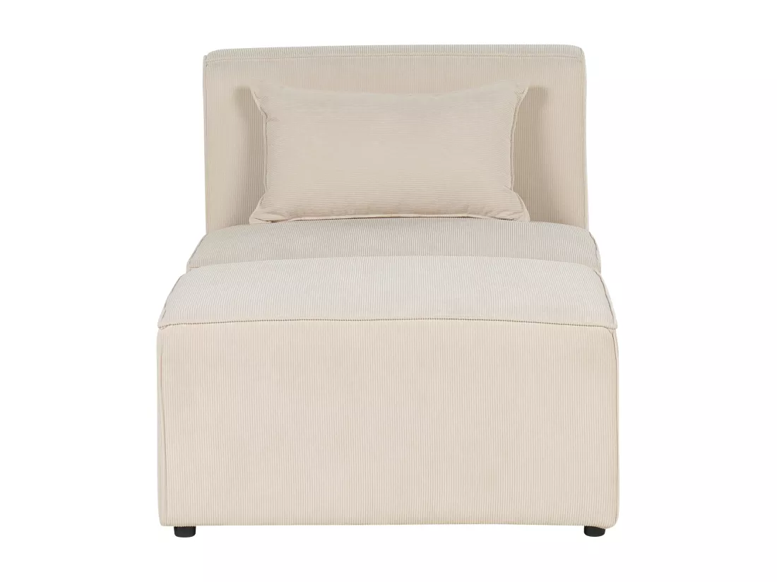 Chaise longue en velours côtelé beige LEMVIG