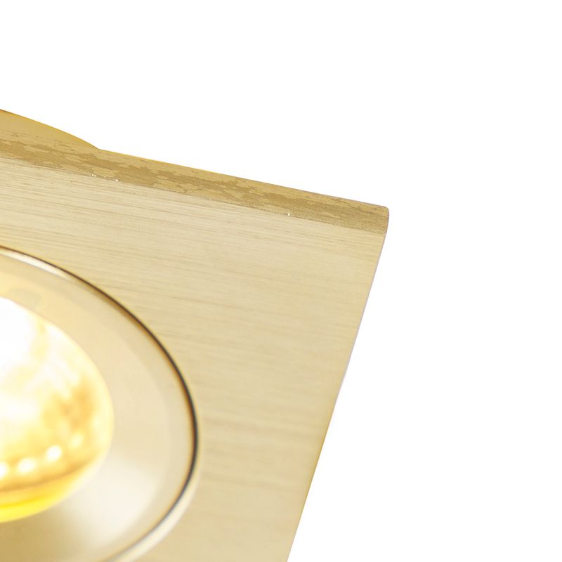 Set van 6 Moderne inbouwspot goud vierkant IP44 - Xena