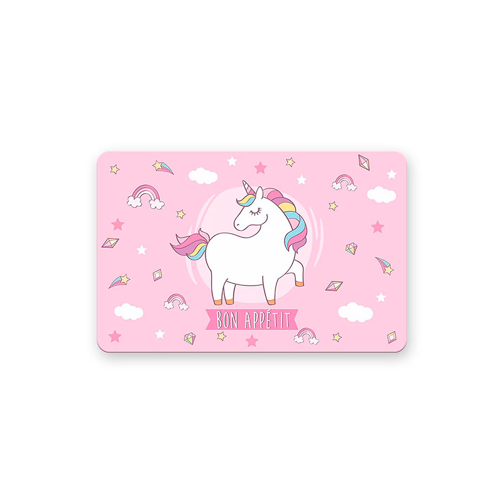 Set de table rectangulaire plastique LICORNE 43x28cm